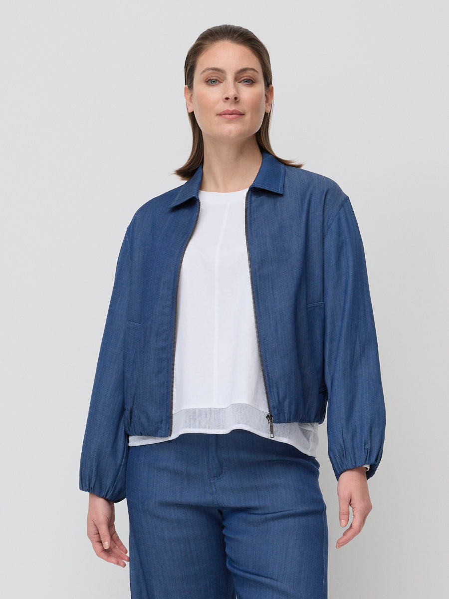 Off-Duty Denim Bomber