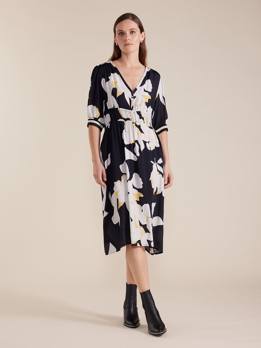 Elbow Shadow Floral Dress Marco Polo Australia